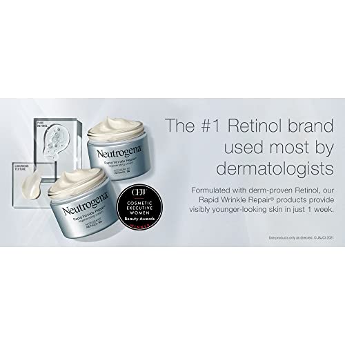 Neutrogena Rapid Wrinkle Repair Retinol Face Moisturizer, Daily Anti-Aging Cream with & Hyaluronic Acid to Fight Fine Lines, Wrinkles, Dark Spots, 1.7 oz (pack of 2) 3.4 Ounce