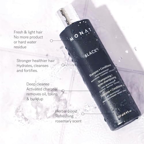 MONAT Black Shampoo + Conditioner ? 3-Month Supply ? A 2-in-1 Formula for Optimal Hair Care in One Step ? Cleanses, Conditions, and Promotes Stronger, Healthier-Looking Hair ? 711ml (24.0 fl oz)