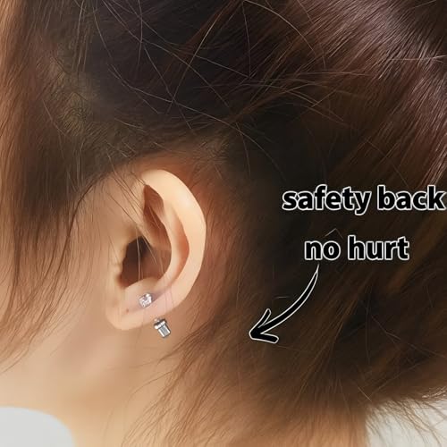 Ear Piercing Kit | Disposable Ear Piercing Gun Kit Made in 316L Surgical Stainless Steel 4mm - 4prong Cubic Zirconia | At Home Self Piercing Kit with Earrings Studs