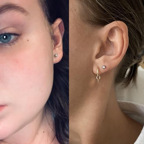 QWALIT Gold Ear Piercing Kit Gold Ear Piercing Gun Kit Disposable Self Piercing Earring Gun with Earring Piercing Kits at Home