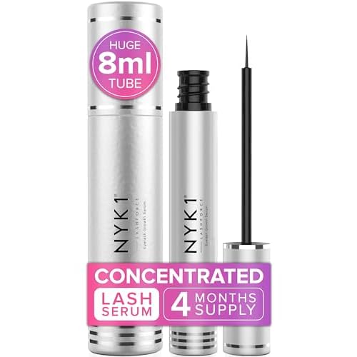 NYK1 CONCENTRATED Lash Serum For Eyelash Growth (XL - 8ml) LashForce Eyelash Serum To Grow Lashes Longer And Thicker - Eye Lash Enhancing Formula With Easy Application And Long Lasting Results