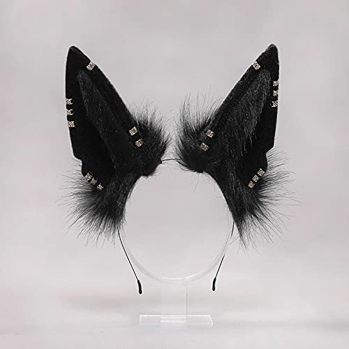 Fxaelian Animal Fox Cat Dog Ears Headband Halloween Cosplay Hairband