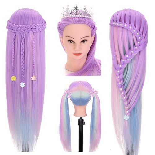 Mannequin Head, TopDirect 29" Hair Mannequin with Cosmetology Hair Doll Head to Practice on Styling Hairdressing Training Braiding with Clamp Holder & Tools for Women Girls