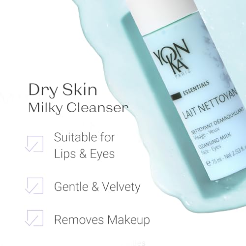 Yonka Lait Nettoyant Facial Cleanser, Gentle Milk Cleanser & Makeup Remover, Daily Plant Based Wash, Moisturize and Balance Skins pH, All Skin Types, Paraben-Free