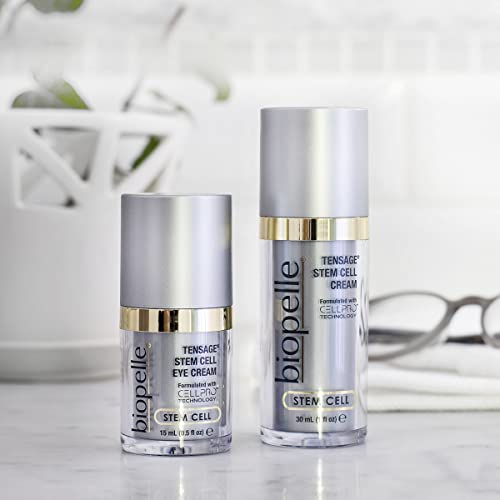 Biopelle Tensage Stem Cell Eye Cream, Under-Eye Cream for Dark Circles, Puffiness, and Bags with CellPro Technology, Caffeine, Retinol, and Peptides, 0.5 Oz