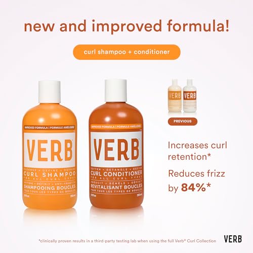 VERB Curl Shampoo + Conditioner Duo - Cleanse and Smooth - Frizz Control + Definition- Vegan, No Parabens or Harmful Sulfates