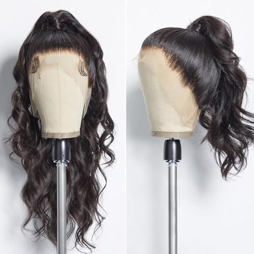 ten chopsticks 360 Body Wave Lace Front Wigs Human Hair Wigs for Women 150% Density Brazilian Remy Body HD Lace Front Wigs 360 Lace Wigs Human Hair Pre Plucked with Baby Hair Natural Color 14inch