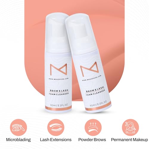 M - Permanent Makeup Brow & Lash Foam Cleanser For Eyelash Extensions, Microblading, Powder Brows, Eyebrows, Nano Brows, Permanent Make Up 60ML