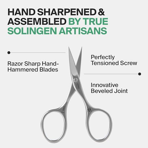 GERMANIKURE Professional Nail Cutter Scissors - FINOX Stainless Steel Nail Scissors - Curved for Nail Tips - Manicure Tools in Cork Case - Ethically Made in Solingen Germany - 4704