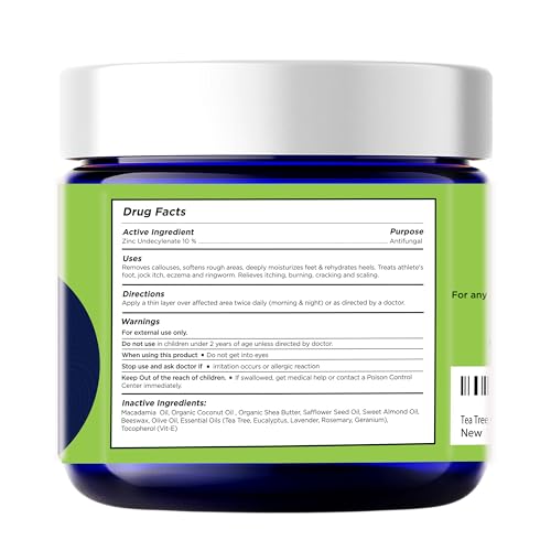 FOOT CURE Tea Tree Oil Balm ? Moisturizer for Dry Cracked Feet ? Instantly Hydrates & Soothes Irritated Skin & Athlete's Foot ? Best Foot Care for Women and Men (Pack of 2)