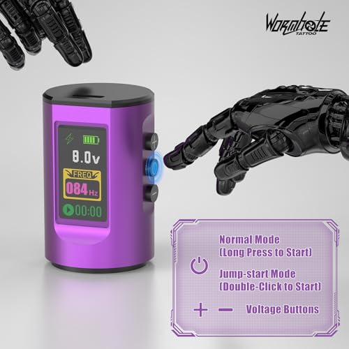 Wormhole Tattoo Gun Kit Wireless Tattoo Machine Kit with Digital LED Display 1,800 mAh Tattoo Kit Power Supply Smart Tattoo Pen Kit Tattoo Cartridge Needles for Tattooist WTK285