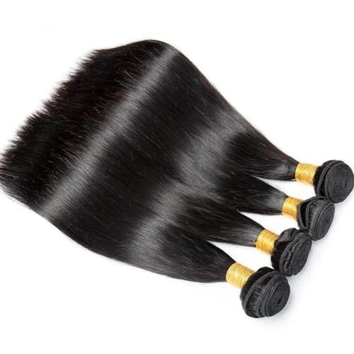 Straight 4 Bundles Human Hair 400g/Pack 18 20 22 24 Inch 12A Unprocessed Black Soft Double Weft Quick Wave Extensions for Women