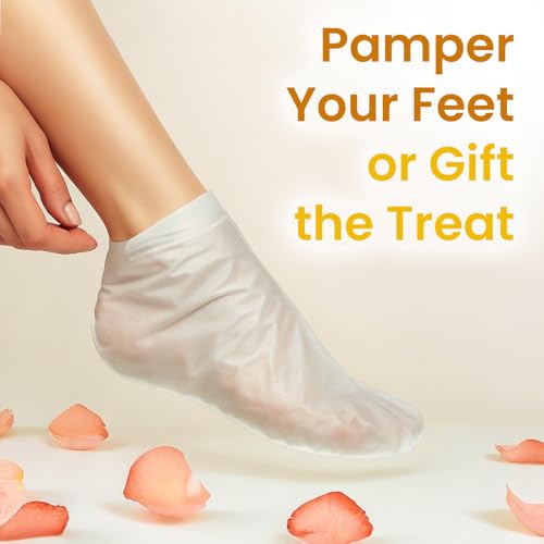 Hydrating Foot Mask for Dry Cracked Feet, Restoring & Hydrating Socks with Shea Butter, Jojoba Oil & Vitamin E, Feet Mask For Women & Men Foot Care (6 Pairs)