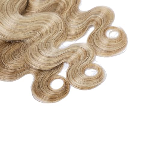 30/32/34 Inch P27613 Highlight Honey Blonde Body Wave Bundles Human Hair Ombre Bundles #27 Warm Honey & #613 Cool Light Blonde Mix Double Weft Brazilian Human Hair Extensions