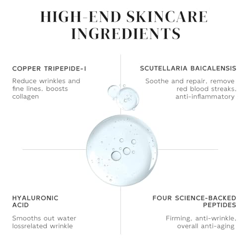 Copper Peptides Serum for Face - Peptides Collagen Renewal & Anti-Aging Serum - GHK-Cu, EGF, Hyaluronic Acid,Collagen - Anti Wrinkle, Firming, Moisturizing-Korean Skin Care,25mL/0.88 Fl Oz