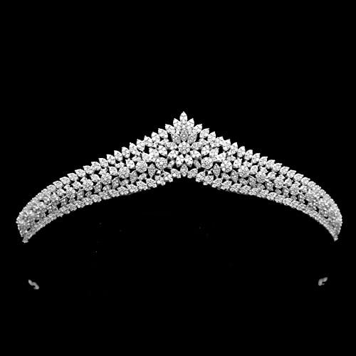 Cubic Zirconia Wedding Tiaras for Bride Small Sweet 16 Birthday Prom Queen Crown Pageant Headpieces Coronas Para 15 Anos Quinceaneras 2026 Silver Bridal Hair Accessories
