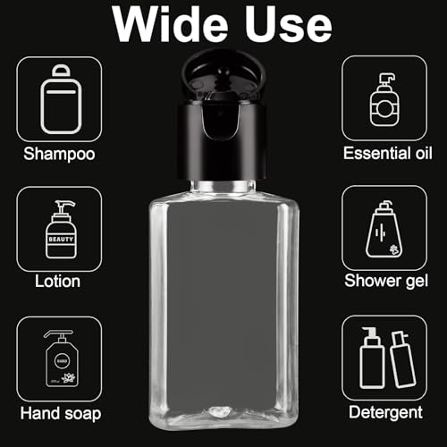 100PCS Travel Size Bottles 1oz Mini Travel Shampoo Bottles Small Plastic Empty Bottles, Refillable Cosmetic Containers with Flip Cap Clear Portable Small Bottles for Liquid, Lotions, Toner, Body Soap