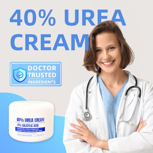 40% Urea Cream with 2% Salicylic Acid ? Foot, Hand & Heel Cream for Dry, Cracked Skin, Callus & Rough Elbows ? Intensive Moisturizing Lotion for Feet, Hands & Knees ? 6oz