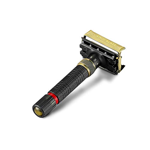 VIKINGS BLADE Adjustable Double Edge Safety Razor + Luxury Case. Smooth, Reusable, Eco-Friendly (The Emperor ¡°Meiji¡±)
