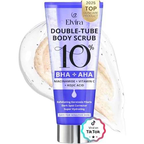 Elvira KP Bump Eraser Foot & Body Scrub, Exfoliating Scrub for Keratosis Pilaris, Smooth Skin with 10% AHA BHA & Niacinamide, Deep Moisturizing Cleanser for All Skin Types, Exfoliante para el Cuerpo