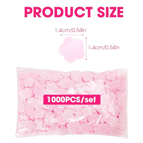 1000 Sheets Portable Soap Confetti Bath, Disposable Paper for Gentle Hand Washing Petals, Fragrance Wash for Women and Men, Perfect for Travel Hiking Toiletry (Pink)