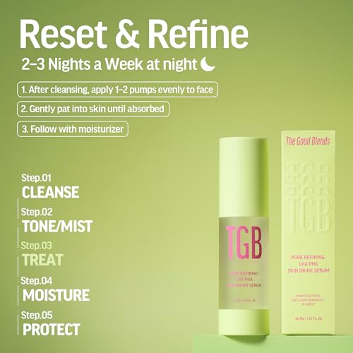 Pore Refining LHA PHA Skin Drink Serum ? Korean HA Serum for Face 1.01 fl oz | Exfoliating & Hydrating Treatment for Oily Skin, Enlarged Pores & Uneven Skin Texture