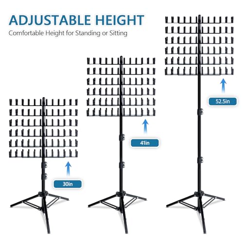 Braiding Hair Rack Standing Extension Holder Hanger, 144 Pegs Divider for Separator Stand Display (Black)