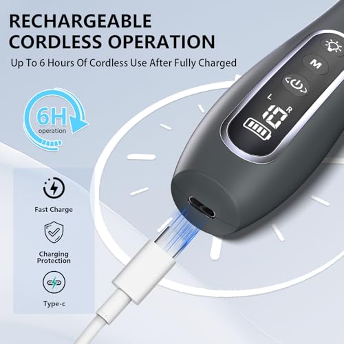 Electric Nail File Drill, Cordless 2000 mAh Rechargeable Nail Filer Electric, Portable Nail Dril 10 Speeds Professional Machine Drill for Nails Acrylic Manicure and Thick Toenails Grinder