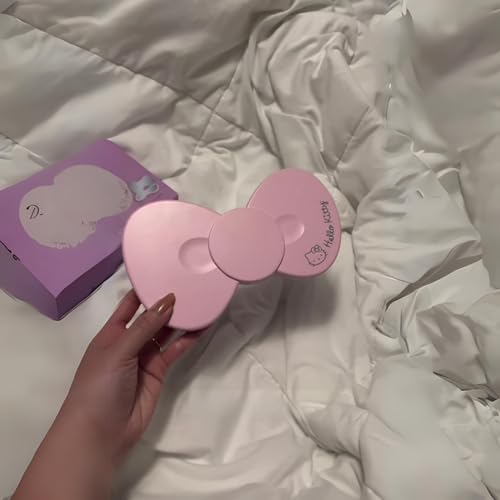 Impressions Vanity Hello Kitty Bow LED Compact Mirror, Double Sided Cute Travel Makeup Mirror, Soft Touch Button with Slide Down Auto Shut Off (Large)