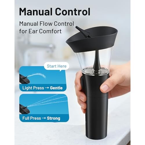 Yumika Ear Wax Removal Kit ? Manual Ear Cleaner with Powerful Water Flow for Deep Clean & Soft Silicone Tip