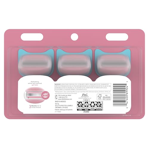 Venus ComfortGlide White Tea Women's Razor Blades, with Built-in Shave Gel Bars, 8 Razor Blade Refills