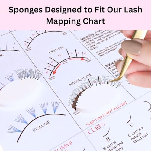 20 PCS Lash Sponges for Practice, Eye Shaped Practice Sponge, Lash Map Sponge, Eyelash Extension Beginners Supplies Kit, Cosmetic Makeup Sponge, Disposable, Eyelash tools(LEES A.M.)