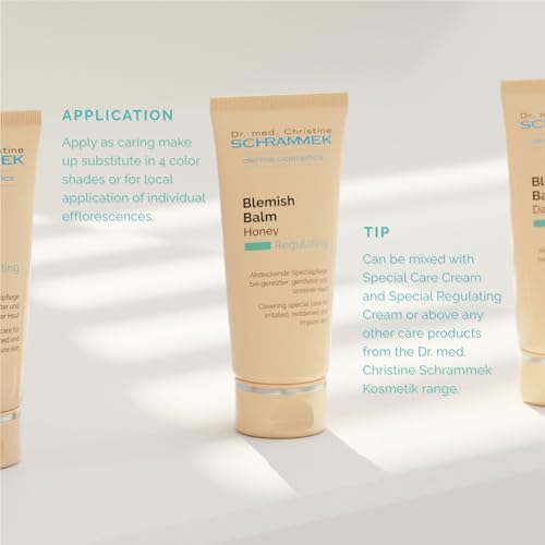 Schrammek Blemish Balm Honey (1.4 fl oz) - Covering Care for Irritated, Reddened & Impure Skin - BB Cream - Tinted Face Moisturizer - Skin Care - Dr