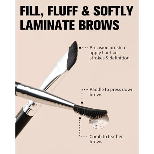 EIGSHOW Dual-Ended Precision Eyebrow Brush and Comb for Eyeliner Lining, Sculpting Brows, Professional Eye Makeup Tools (D109)