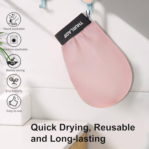 Korean Exfoliating Mitt, Exfoliating Gloves, Exfoliating Body Scrubber, Viscose Fiber Body Scrub Gloves, Dead Skin Remover for Smoother Skin, Self-Tan Prep and Removal, 3 Pack