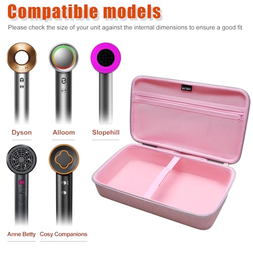 L LTGEM Hair Dryer Case Compatible with Dyson Supersonic Hair Dryer, Laifen SE/SE Lite, Slopehill 1902, Cosy Companions ZCY883, ANNE BETTY Blow Dryer Cases, Blow Dryer Storage Cases, Black(Case Only)