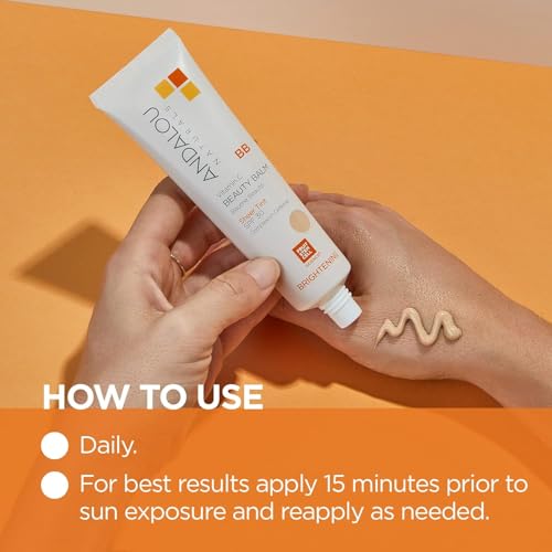 Andalou Naturals Vitamin C BB Beauty Balm Sheer Tint SPF 30 - 2-in-1 BB Cream & Mineral Sunscreen for Face - With Non-Nano Zinc Oxide Skin Protection - 2 fl oz