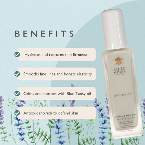 Rhug Wild Beauty - Protecting Day Cream with Blue Tansy Oil | Hydrating Face Moisturizer | 60ml | Made in the UK