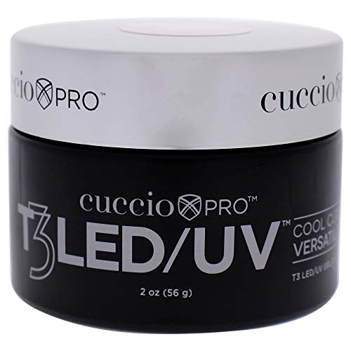 Cuccio Pro T3 LED/UV Cool Cure Versatility Gel - Controlled Levelling - Incredibly Flexible - Strong Adhesion - Thick Viscosity - Fast Application - Quick Cure - Pink - 2 Oz Nail Gel
