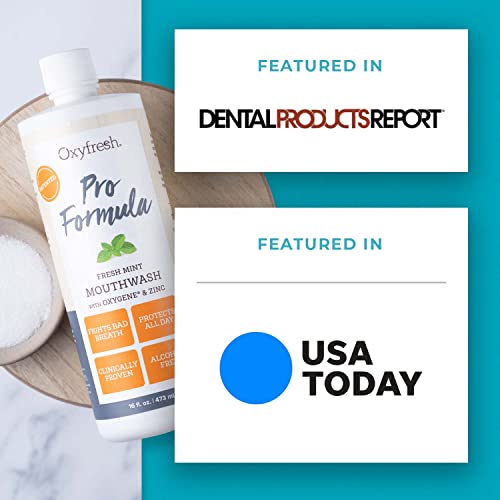 Oxyfresh Pro Formula Fresh Mint Mouthwash ? Patented Zinc Mouthrinse for Fresh Breath, Healthy Gums & Bad Breath Treatment for Adults - Dye, Fluoride & Alcohol Free (1 Gallon)