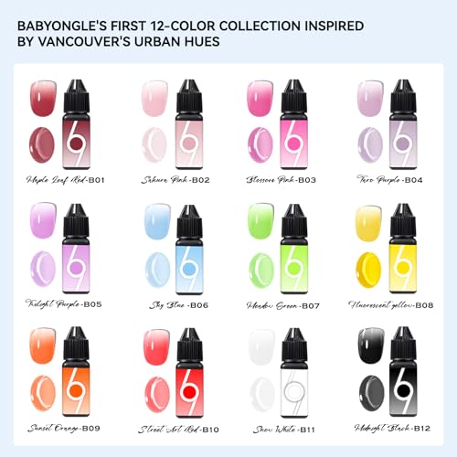 Airbrush Gel Nail Polish, 12 Vibrant Colors, Dilution Free Airbrush Gel for Fine Mist Gradient & French Nails, Acetone Free Salon-Quality Gel Nail Polish For Nail Art Design at Home,15ml