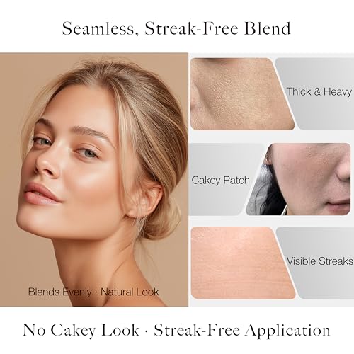 JoMay Flat Top Kabuki Foundation Brush for Liquid Makeup ? Vegan Makeup Brush for Liquid, Cream & Powder ? Dense, Soft Bristles for Flawless, Streak-Free Finish ? Black
