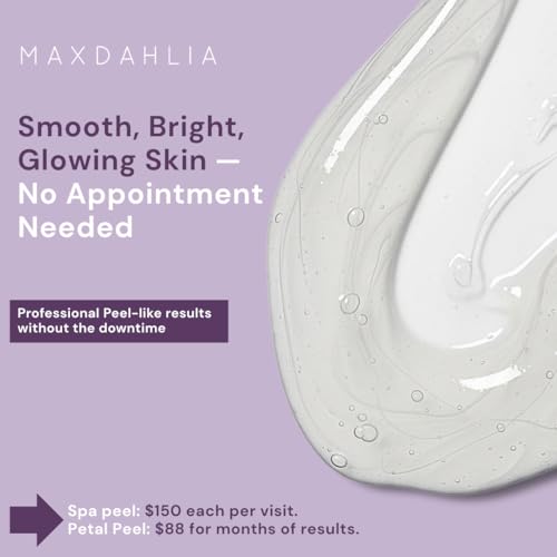 MAXDAHLIA Petal Peel - 20% AHA Serum | Mandelic & Lactic Acid | Resurfacing & Renewing Overnight Treatment for Dark Spots, Uneven Skin Tone & Acne Scar Remover