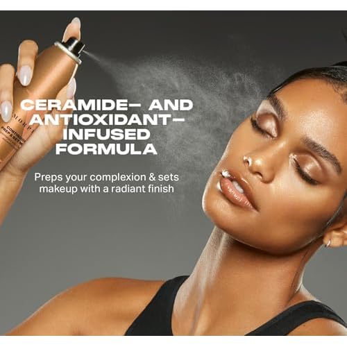 Morphe Mini Continuous Prep & Set Setting Spray - Hydrating Setting Spray for Makeup & Skin Prep - Enriched with Ceramides and Antioxidants for a Radiant Finish (3 Count, 1.3 fl oz)