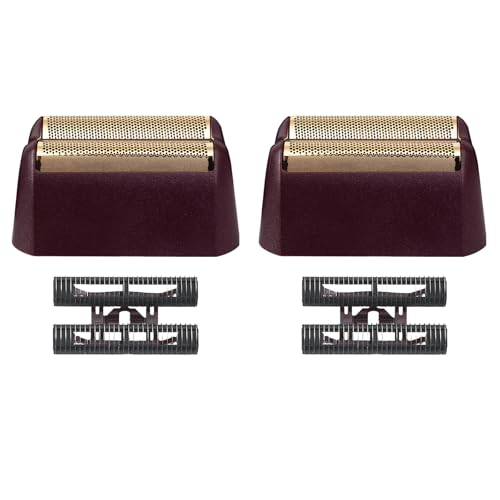 Finale Replacement Foil and Cutter Bar Assembly Compatible with wahl 5 Star Shaver 8061-100 8164,Gold Super Close Shaver Replacement Foil Compatible with wahl Foil Shaver Replacement Head, Red 2-Pack