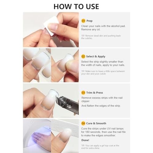 Semi Cured Gel Nail Strips (Chestnut N), Brown, 20 Pcs Fall Gel Nail Wraps, Stickers, UV Light Required, Salon Quality