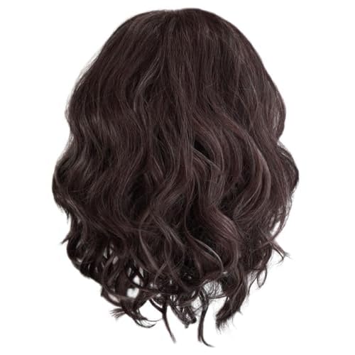 GABOR Fancy Chic Mid-Lenth Layered Tousled Bob Wig by Hairuwear, Average Cap - Dark Brown
