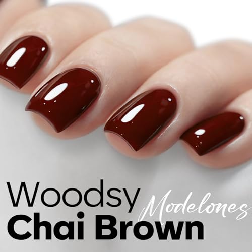 modelones Gel Nail Polish, Dark Red Nail Polish Soak Off Pastel U V Wine Nail Winter for Nail Art DIY Manicure 15 ML