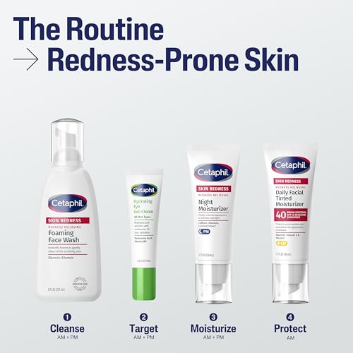 CETAPHIL Redness Relieving Daily Facial Moisturizer SPF 40, 1.7 fl oz, Broad spectrum Sunscreen, Neutral Tint, For Redness-Prone Skin