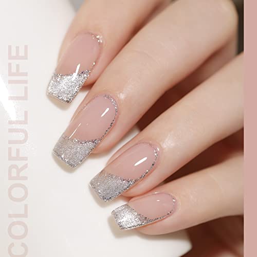GAOY Cat Eye Gel Nail Polish, Glitter Holographic Nail Polish with Magnet, 16ml Reflective Translucent UV Gel for DIY at Home, 1138 Silver